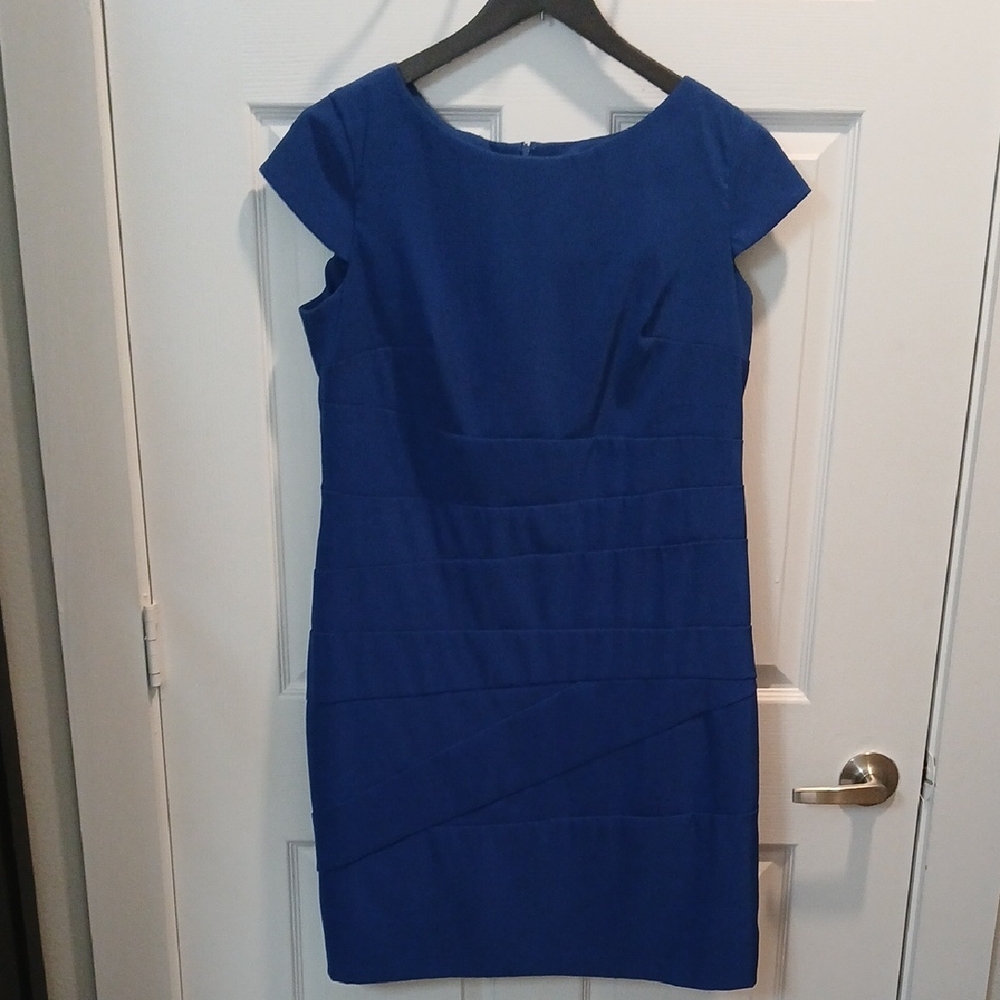 Chic Blue Cap Sleeve Midi Dress